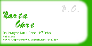 marta opre business card